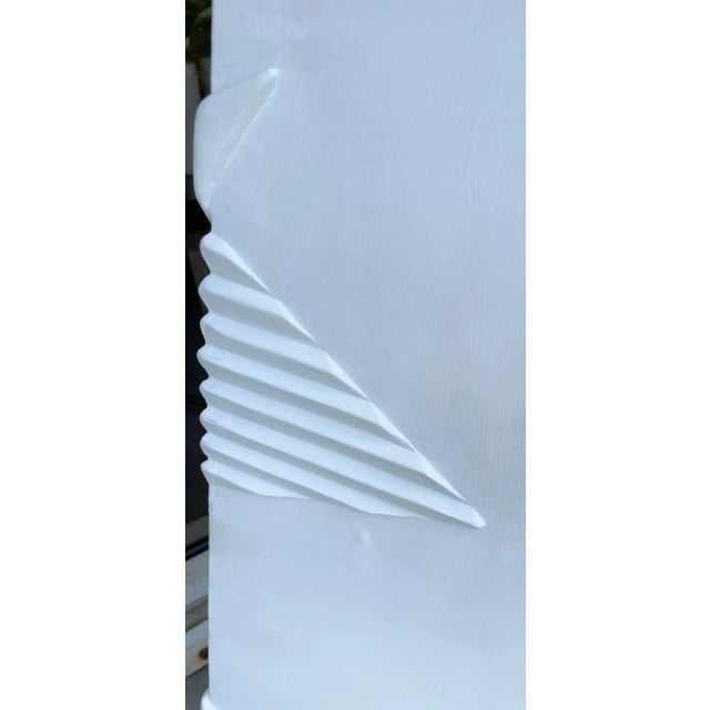 1980's Postmodern Plaster Floor Lamp in a Gesso Finish/Signed For Sale In Miami - Image 6 of 11