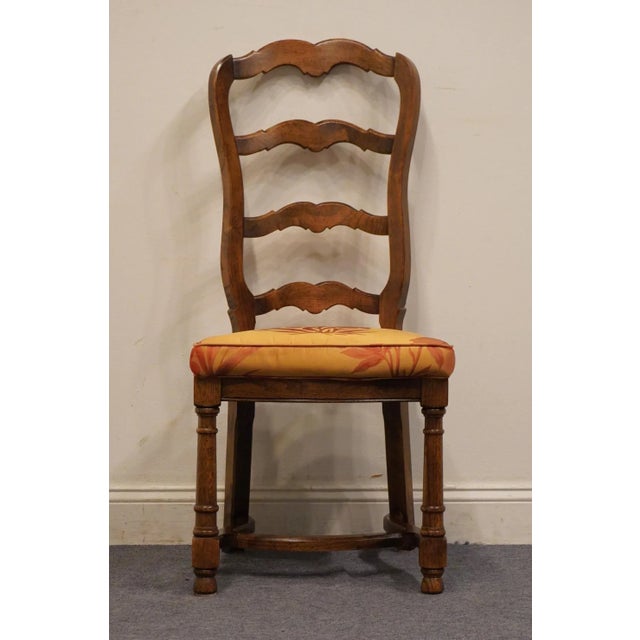 Vintage Antique Country French Style Ladderback Dining Side Chair For Sale - Image 4 of 11