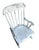 Charming vintage child-size wooden rocking chair featuring a classic Windsor-inspired spindle back, curved arms, turned...