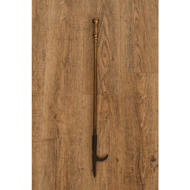 Traditional Brass Fireplace Four-Piece Tool Set For Sale - Image 12 of 18