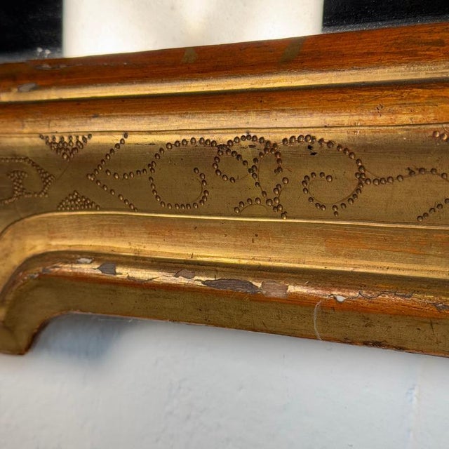 Wood Large Giltwood Tray Mirror with Engraved and Eglomisé Decoration, Italy, 1890s For Sale - Image 7 of 17