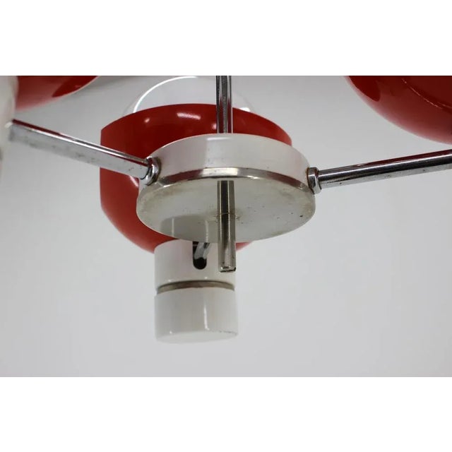 Glass Space Age Chandelier attributed to Napako, Czechoslovakia, 1970s For Sale - Image 7 of 13