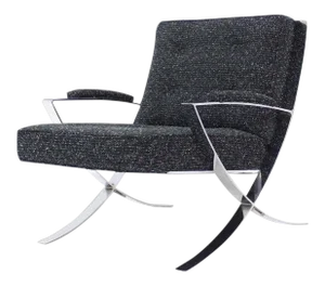 Early 20th Century Vintage Scissor X-Base Chrome Lounge Chair