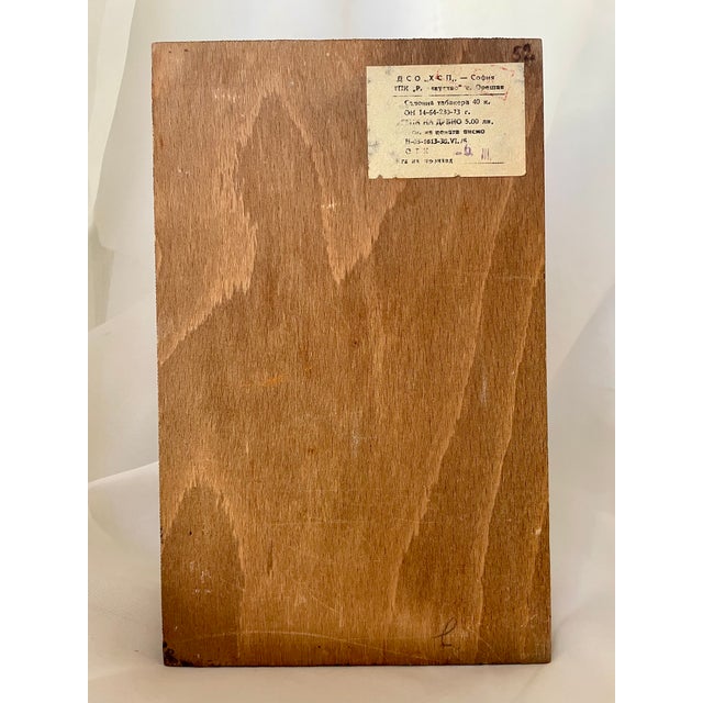 Bulgarian Handpainted Wooden Cigarette Box with Original Sticker, 1950s For Sale - Image 10 of 12