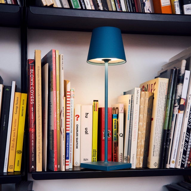 Contemporary Zafferano Poldina Pro Rechargeable Lamp in Avio Blue For Sale - Image 3 of 6