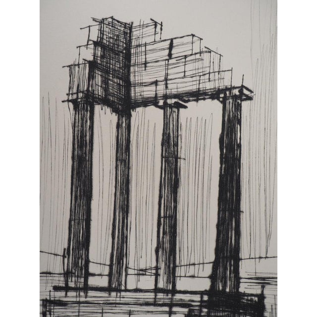 Modern Bernard Buffet, Temple en Ruine (Pompéi), Etching For Sale - Image 3 of 5