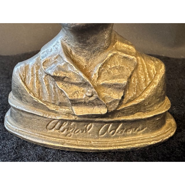 Amy Kann & c.a. Stigliano Abigail Adams Pewter Bust 1980 Vintage Americana Art For Sale - Image 9 of 12