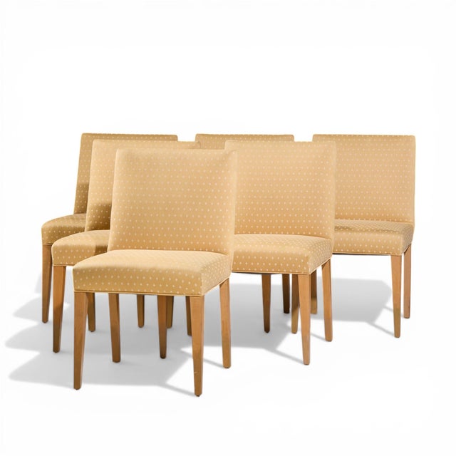 Mid-Century Modern Edward Wormley for Dunbar Mid Century Bleached Mahogany Dining Chairs - Set of 6 For Sale - Image 3 of 10