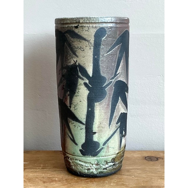 Ceramic Vintage Asian Original Studio Pottery Vase For Sale - Image 7 of 12