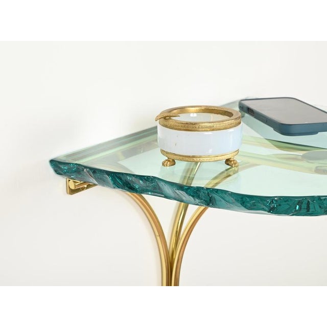 Nightstands in Turquoise Glass by Max Ingrand for Fontana Arte, Italy, 1960s, Set of 2 For Sale - Image 17 of 18