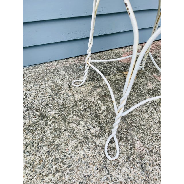 A Pair of Vintage Twisted Iron Heart Back Ice Cream Chairs For Sale - Image 10 of 13