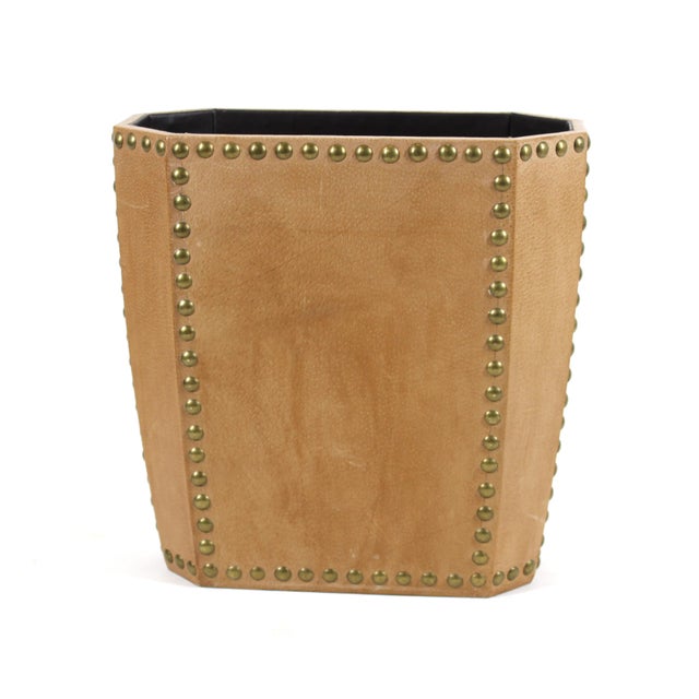 Modern Leather Waste Paper Basket Chairish