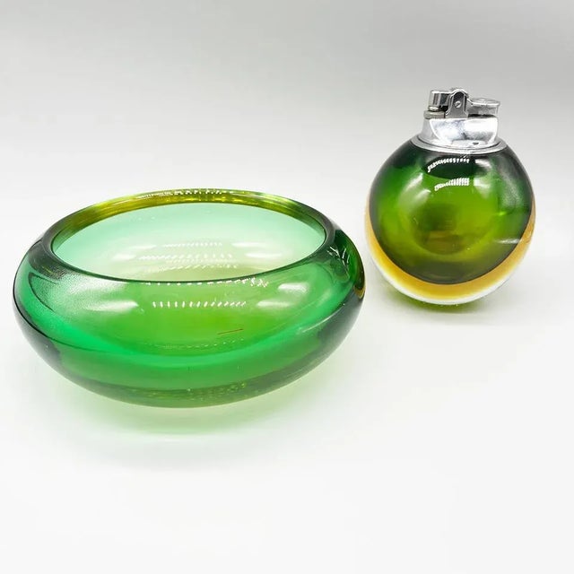 Vintage Ashtray & Lighter, in Murano Glass from Seguso, 1960s, Set of 2 For Sale - Image 3 of 4