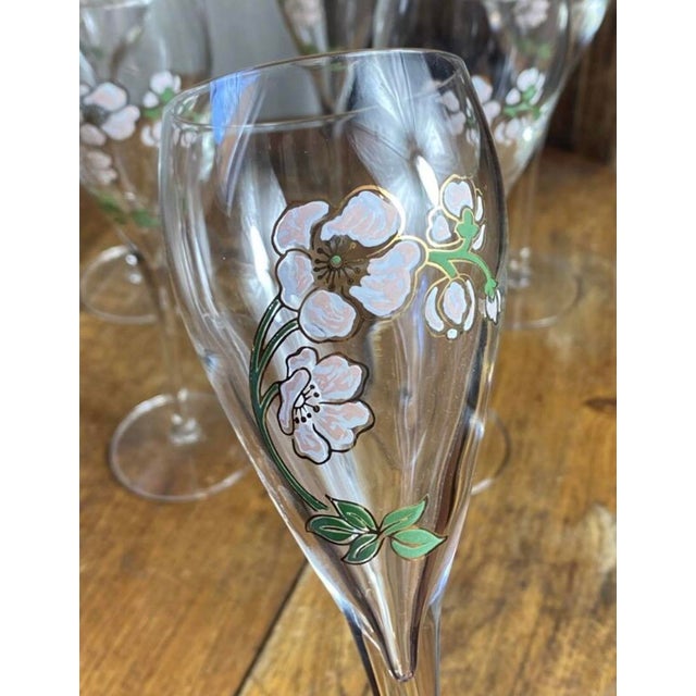 Belle Epoque Champagne Flutes from Perrier-Jouët, 1960s, Set of 6 For Sale - Image 9 of 10
