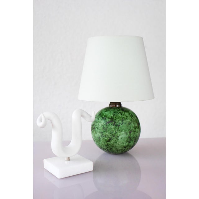 1930s Scandinavian Art Deco Pottery Table Lamp by Erik Mornils for Nittsjö, 1930s For Sale - Image 5 of 18