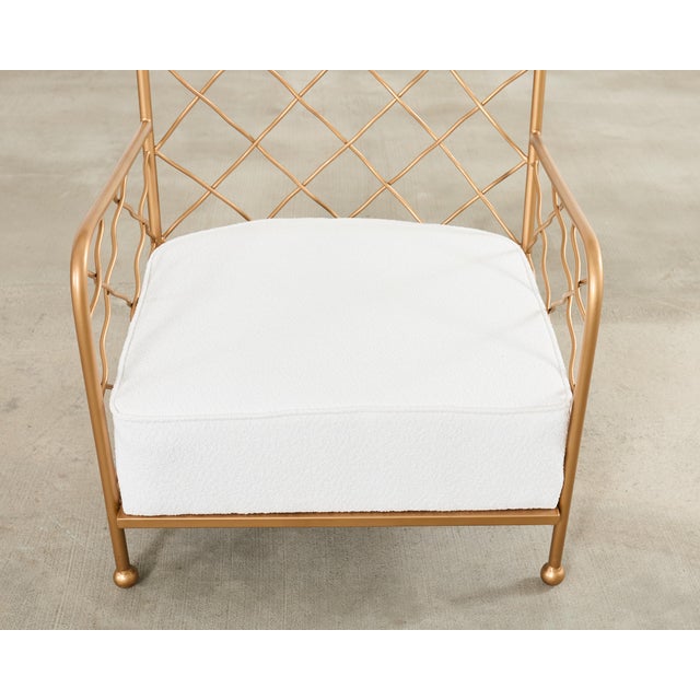 Pair of Maison Jean Royere Style Croisillion Armchairs For Sale - Image 11 of 18