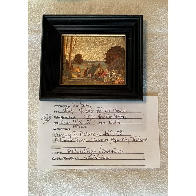 Vintage Framed Foil Art Wall Decor MCM Hollywood Regent A picture providing the quaint cottage view and giving the home a...