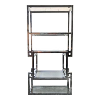 Vintage Midcentury Étagère in Chrome and Glass in the Milo Baughman Style. For Sale