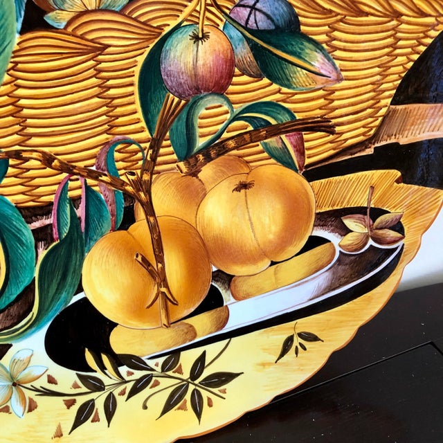 Dellarobbia Large Antique Robbia Italy Majolica Fruit Charger For Sale - Image 4 of 7