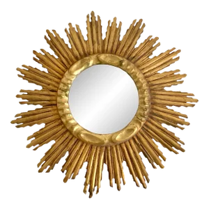 1940s French Gold Sunburst Mirror