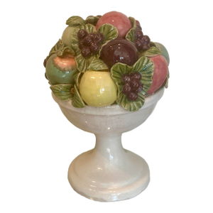 Vintage Italian Ceramic Bowl of Fruit Centerpiece