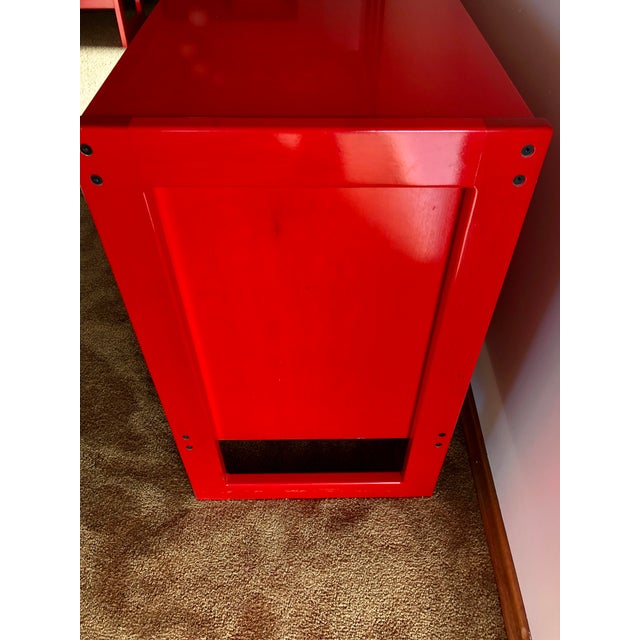 1970s Red Six Drawer Modern Dresser For Sale - Image 6 of 11