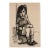 1970s Ruth Schloss Original Ink Portrait Drawing Small Girl Signed For Sale