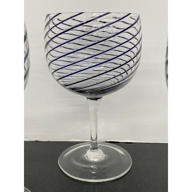 Vintage Hand Blown Wine Glasses Set of 4 Chairish