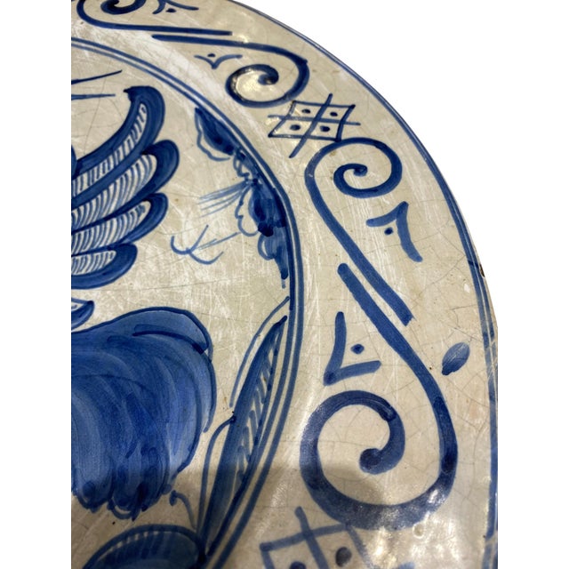 Stunning 16" Extra Large Spanish Talavera Bird Plate/Wall Charger For Sale - Image 10 of 17