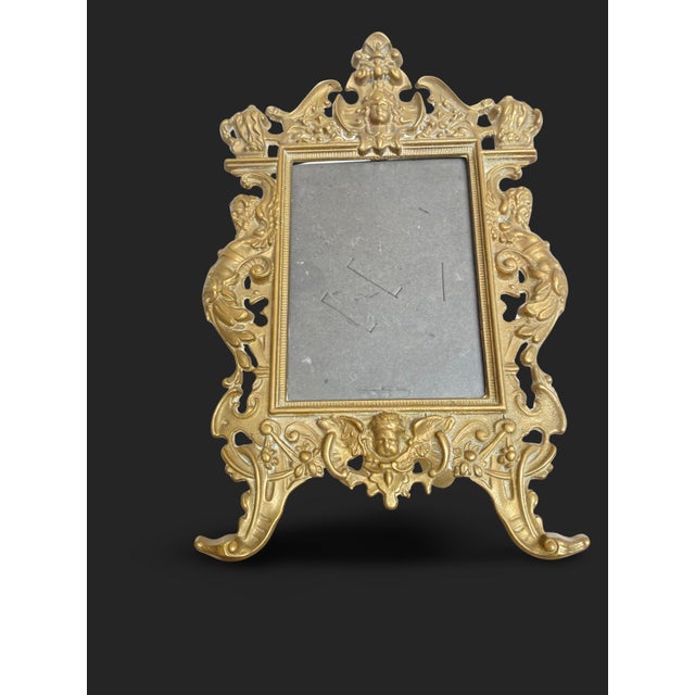 French Gilt Bronze Photo Frame, 1800s For Sale - Image 6 of 13