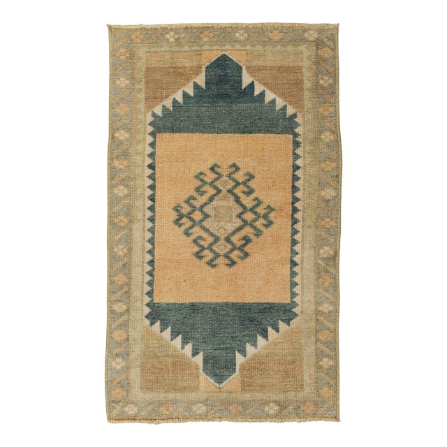 Turkish Mini Rug Oriental Hand Knotted Vintage Rug 1'7" x 2'7" #21262 For Sale