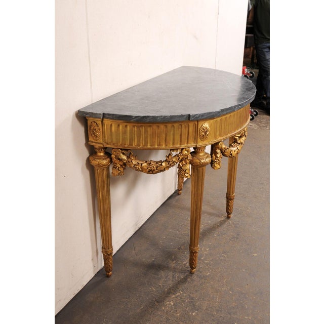An Exquisite 18th C. French Demi-Lune Table For Sale In Atlanta - Image 6 of 12