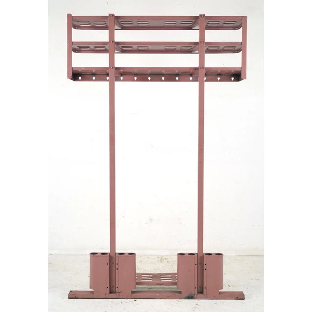 Vintage Industrial Steel Gingher Commercial Coat Rack For Sale - Image 11 of 12