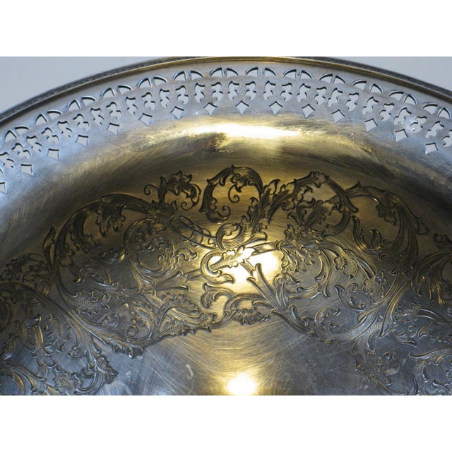 Silver Bowl Footed WILCOX Silverplate Hand-Engraved Scrolls Silver 1850-1899 Bowls For Sale - Image 8 of 17