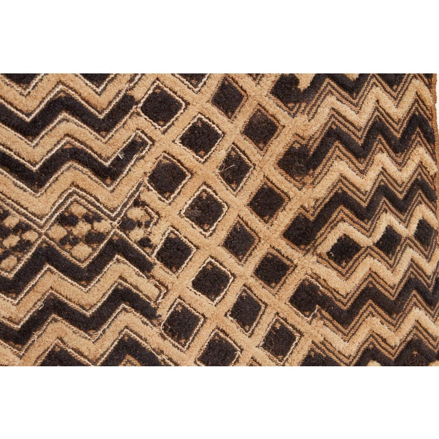 1960s Zaire Zigzag African Kuba Cloth Panel For Sale - Image 5 of 7