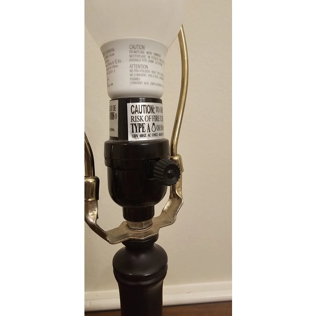 Brown Vintage Rattan Table Lamp For Sale - Image 8 of 10