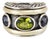David Yurman 925 Silver 14k Yellow Gold Renaissance 3 Stone Cocktail Ring, Size 6 For Sale