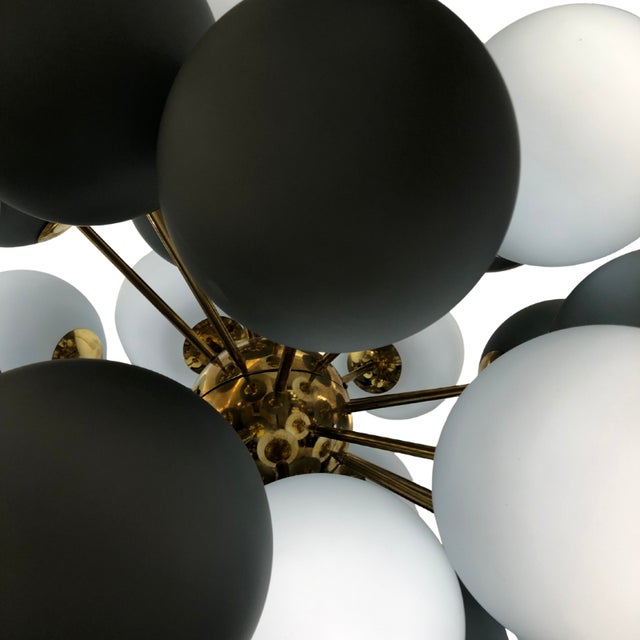 Sputnik Lamp with Matte Blue Balloons For Sale - Image 5 of 6