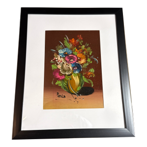Vintage Floral Still Life Painting Framed