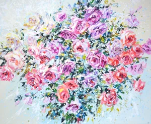 Roses. Roses.Modern Original Hand Painting.