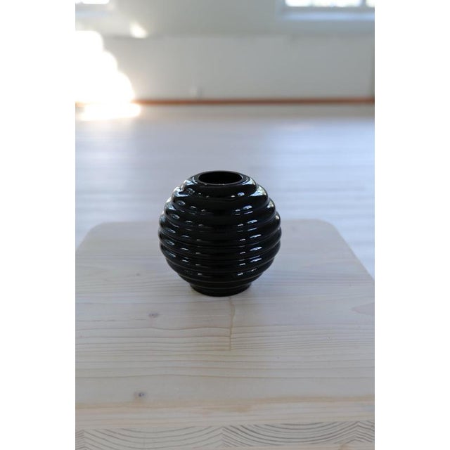 Black Art Deco Black Vases by Harald Notini for Pukeberg, Sweden 1930s, Set of 3 For Sale - Image 8 of 14