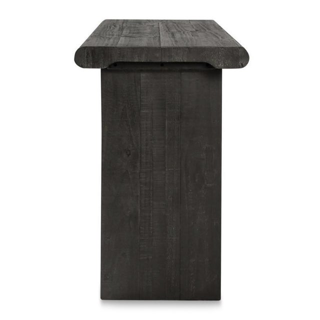 Modern black finish salvaged pine wood console table. Simple shape and easily styled into many interior spaces. Each may...