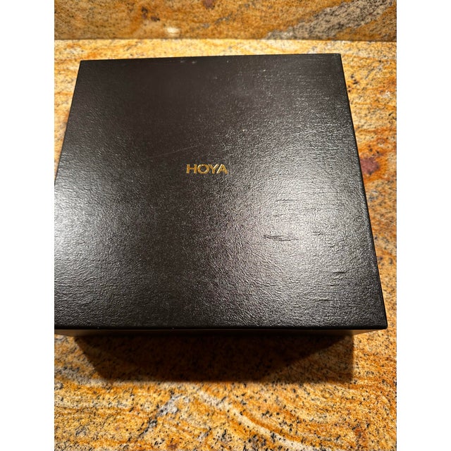 Transparent 1980s Hoya Crystal Japan Floral Pattern Set of 4 Bowls-Original Box-Model Nyb986au For Sale - Image 8 of 12