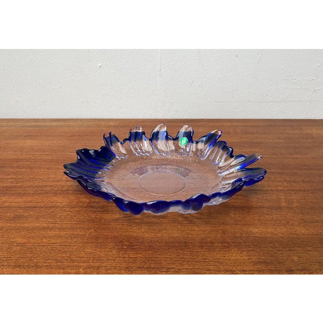 Vintage Art Glass Floral Bowl from Lindshammar, Sweden, 1970s For Sale - Image 11 of 18
