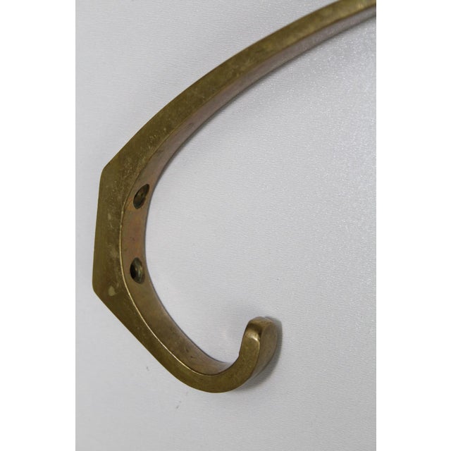 Gold Austrian Brass Coat Hooks, 1950s, Set of 6 For Sale - Image 8 of 12