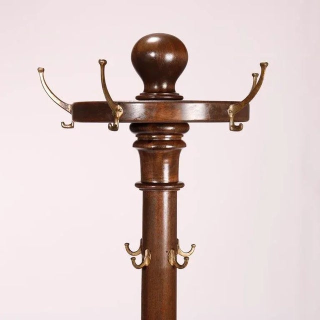 Antique Arts & Crafts Mahogany Hall Hat Rack circa 1910 For Sale - Image 4 of 13