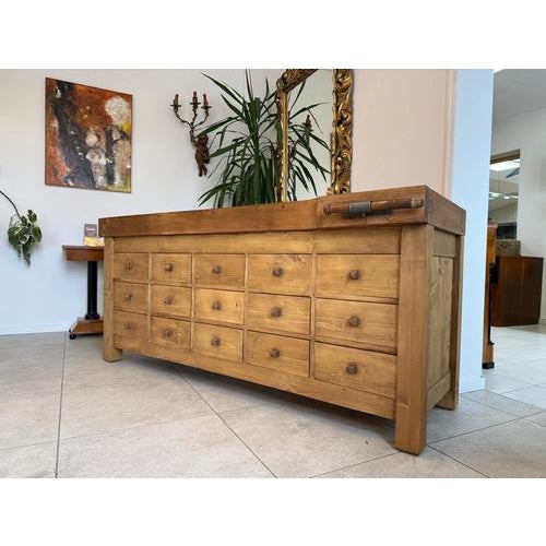 Practical solid wood workbench, dining table, or desk with convenient drawers/doors. French-style spindle. Dimensions:...