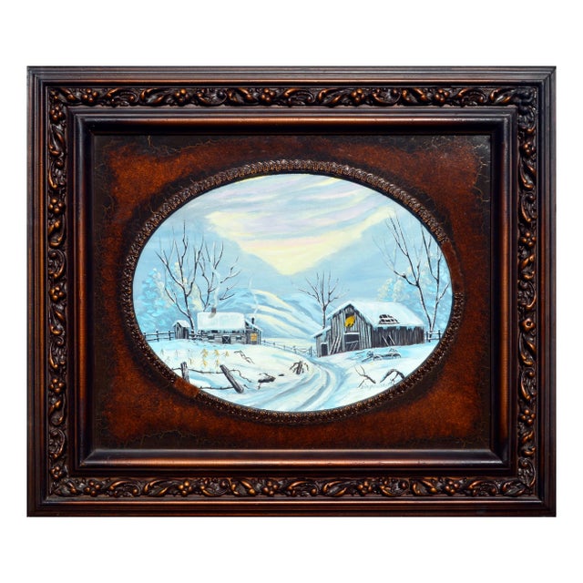 Textile Vintage Winter Wonderland Landscape by Ginger Sammell For Sale - Image 7 of 7