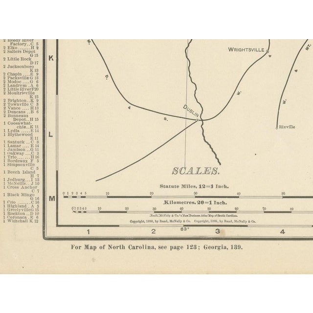 Black Antique Map of South Carolina The Palmetto State by Ran McNally, 1899 For Sale - Image 8 of 12