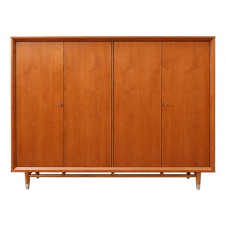 Large Mid-Century Teak Wardrobe, 1950s For Sale